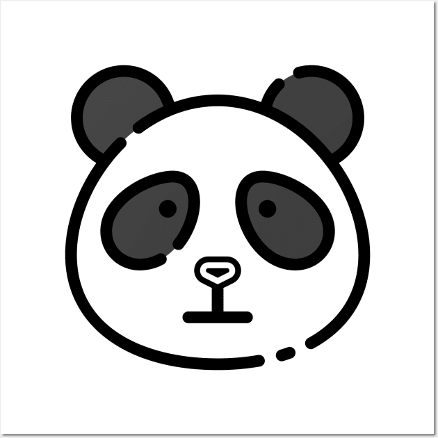 Black And White Panda Face Wall Art by BradleyHeal